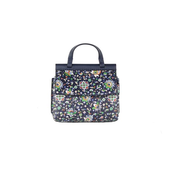 NEW Tory Burch Block Navy Soleil Floral Leather Mini Satchel Crossbody Bag - Picture 11 of 14